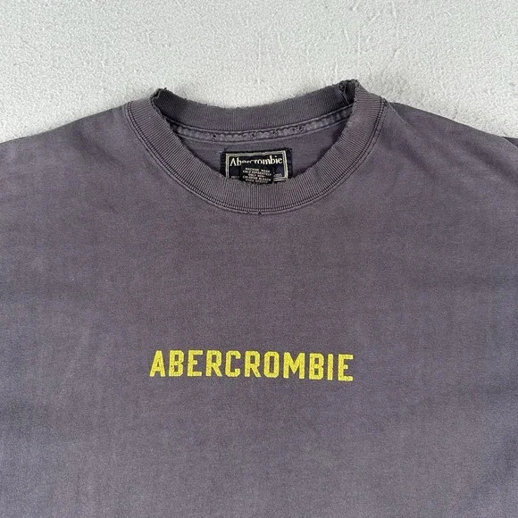 Vtg Y2K Abercrombie‎ Fitch Graphic T Shirt Men's Large Blue Faded Distressed - Picture 2 of 16
